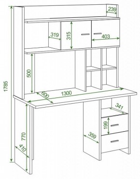 Стол компьютерный Домино Lite СКЛ-Прям130Р+НКЛХ-130 в Копейске - kopejsk.mebel24.online | фото 2
