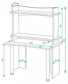 Стол компьютерный Домино Lite СКЛ-Софт120+НКИЛ120 в Копейске - kopejsk.mebel24.online | фото 2