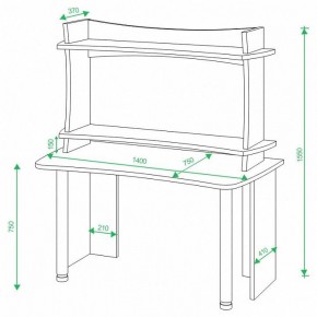 Стол компьютерный Домино lite СКЛ-Софт140+НКИЛ140 ВЛ в Копейске - kopejsk.mebel24.online | фото 2