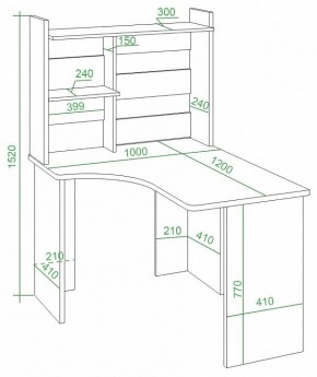 Стол компьютерный Домино Lite СКЛ-Угл120+НКЛ-100 в Копейске - kopejsk.mebel24.online | фото 2