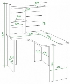 Стол компьютерный Домино Lite СКЛ-Угл120+НКЛ-100 в Копейске - kopejsk.mebel24.online | фото 2