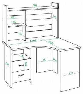 Стол компьютерный Домино Lite СКЛ-Угл120+НКЛХ-120 в Копейске - kopejsk.mebel24.online | фото 2