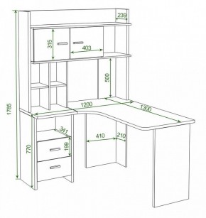 Стол компьютерный Домино Lite СКЛ-Угл130+НКЛХ-120 в Копейске - kopejsk.mebel24.online | фото 2