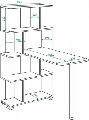 Стол компьютерный Домино нельсон СЛ-5-4СТ в Копейске - kopejsk.mebel24.online | фото 2