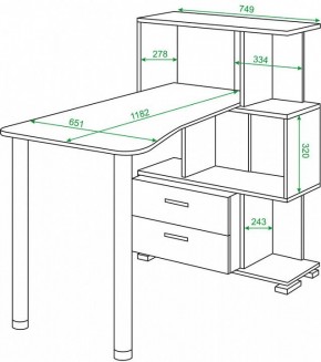 Стол компьютерный Домино СЛ-5-3СТ-2+БЯ в Копейске - kopejsk.mebel24.online | фото 2