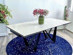 Стол RIETI 200 KL-99 Белый мрамор матовый, итальянская керамика / черный каркас, ®DISAUR в Копейске - kopejsk.mebel24.online | фото 2