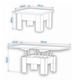 Стол-трансформер Нобиле СТр-1+ко в Копейске - kopejsk.mebel24.online | фото 2