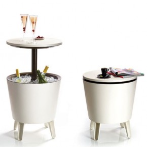 Столик-холодильник COOL BAR крем-шоколад в Копейске - kopejsk.mebel24.online | фото 1