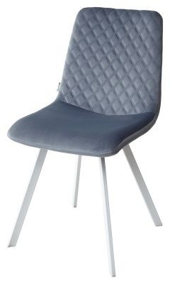 Стул DAIQUIRI BLUVEL-06 BLUE / белый каркас, велюр М-City в Копейске - kopejsk.mebel24.online | фото 1