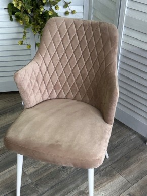 Стул HERMAN 360 град. БЕЖЕВЫЙ #5, велюр / белый каркас М-City в Копейске - kopejsk.mebel24.online | фото 5
