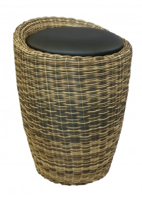 Табурет с местом для хранения LM-1100Rattan, чёрный в Копейске - kopejsk.mebel24.online | фото