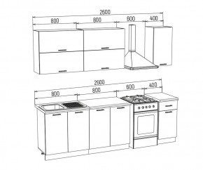 ТЕХНО-3 Кухонный гарнитур 2,0 м Компоновка №2 в Копейске - kopejsk.mebel24.online | фото