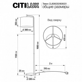 Торшер Citilux Тевин CL806030 в Копейске - kopejsk.mebel24.online | фото 4