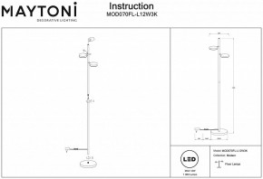 Торшер Maytoni Fad MOD070FL-L12W3K в Копейске - kopejsk.mebel24.online | фото 3