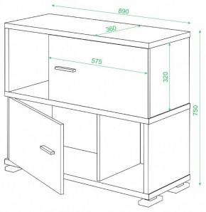 Тумба комбинированная Домино СБ-30/2 в Копейске - kopejsk.mebel24.online | фото 3