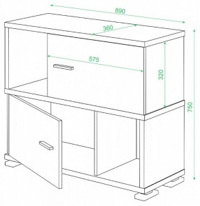 Тумба комбинированная СБ-30/2 в Копейске - kopejsk.mebel24.online | фото 2