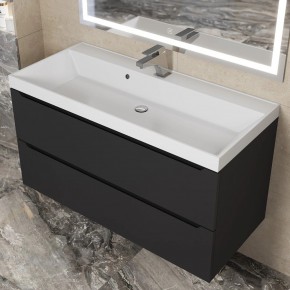 Тумба под раковину Uperwood Tanos 100 см, подвесная, черная матовая в Копейске - kopejsk.mebel24.online | фото