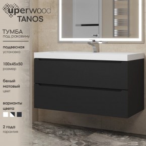 Тумба под раковину Uperwood Tanos 100 см, подвесная, черная матовая в Копейске - kopejsk.mebel24.online | фото 3