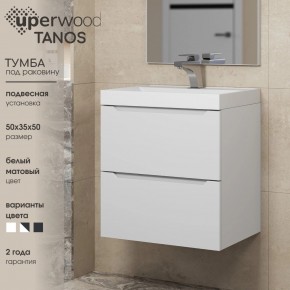 Тумба под раковину Uperwood Tanos 50 см, подвесная, белая матовая в Копейске - kopejsk.mebel24.online | фото 6