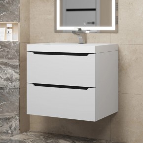 Тумба под раковину Uperwood Tanos 60 см, подвесная, белая/графит в Копейске - kopejsk.mebel24.online | фото