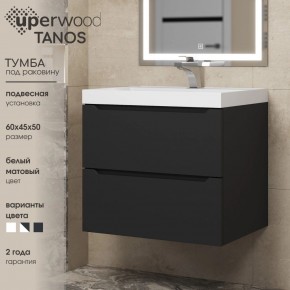 Тумба под раковину Uperwood Tanos 60 см, подвесная, черная матовая в Копейске - kopejsk.mebel24.online | фото 3
