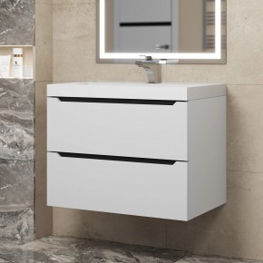 Тумба под раковину Uperwood Tanos 70 см, подвесная, белая/графит в Копейске - kopejsk.mebel24.online | фото