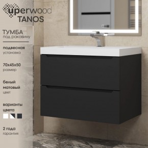 Тумба под раковину Uperwood Tanos 70 см, подвесная, черная матовая в Копейске - kopejsk.mebel24.online | фото 3