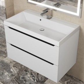 Тумба под раковину Uperwood Tanos 80 см, подвесная, белая/графит в Копейске - kopejsk.mebel24.online | фото 8