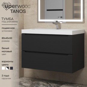 Тумба под раковину Uperwood Tanos 80 см, подвесная, черная матовая в Копейске - kopejsk.mebel24.online | фото 3