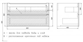 Тумба под раковину Uperwood Tanos 90 см, подвесная, белая матовая в Копейске - kopejsk.mebel24.online | фото 3