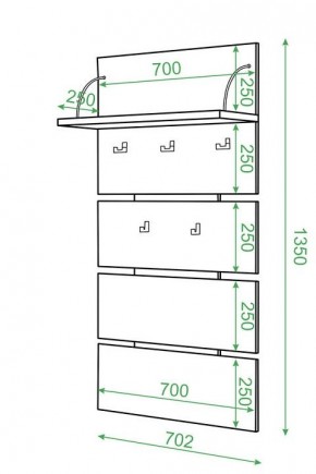 Вешалка настенная Домино СТ-50 в Копейске - kopejsk.mebel24.online | фото 2